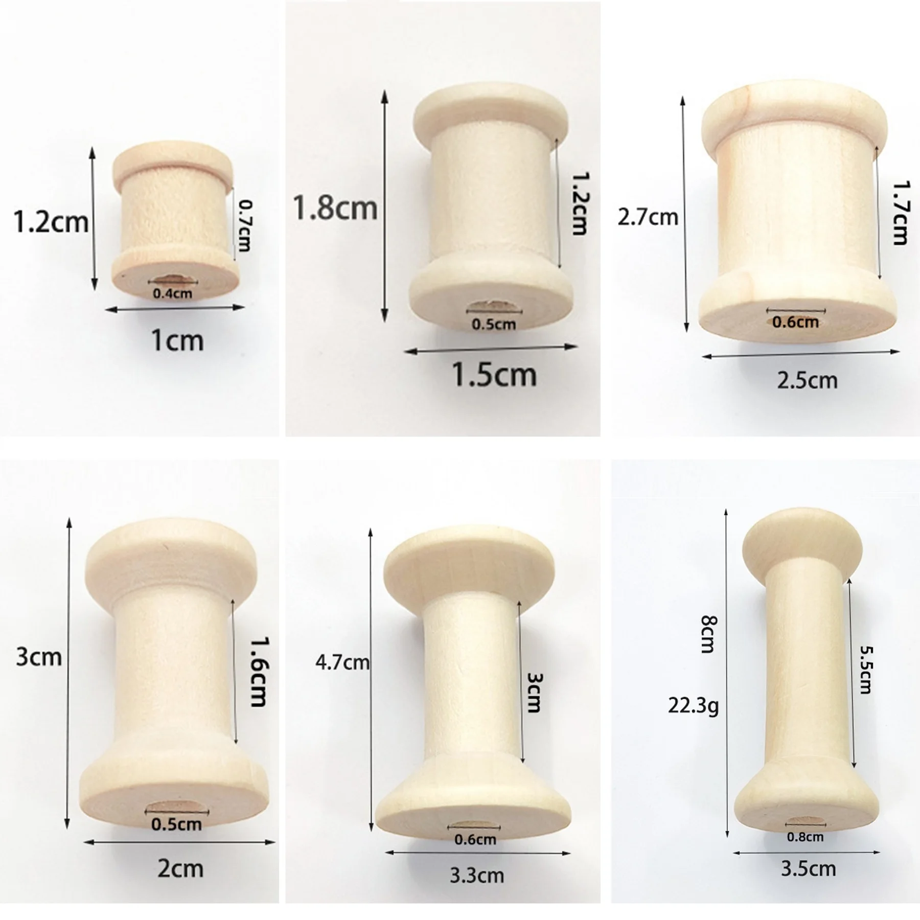 Organza Ribbon Spool - 10/5 Buah Kumparan Kayu Mini Gulungan
