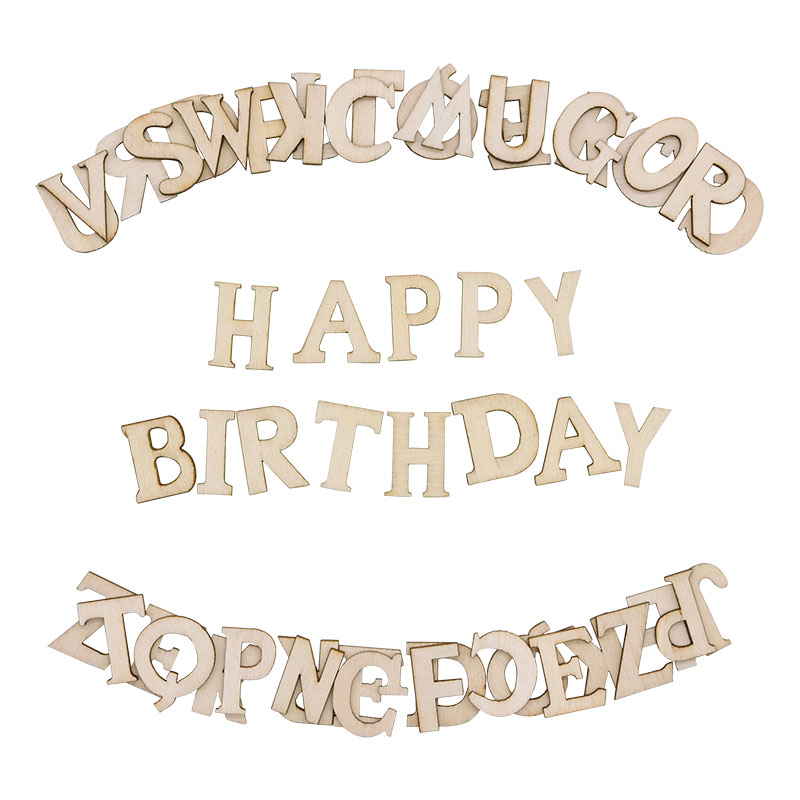 Embellishments For Scrapbooking - 100 buah huruf angka alfabet kayu