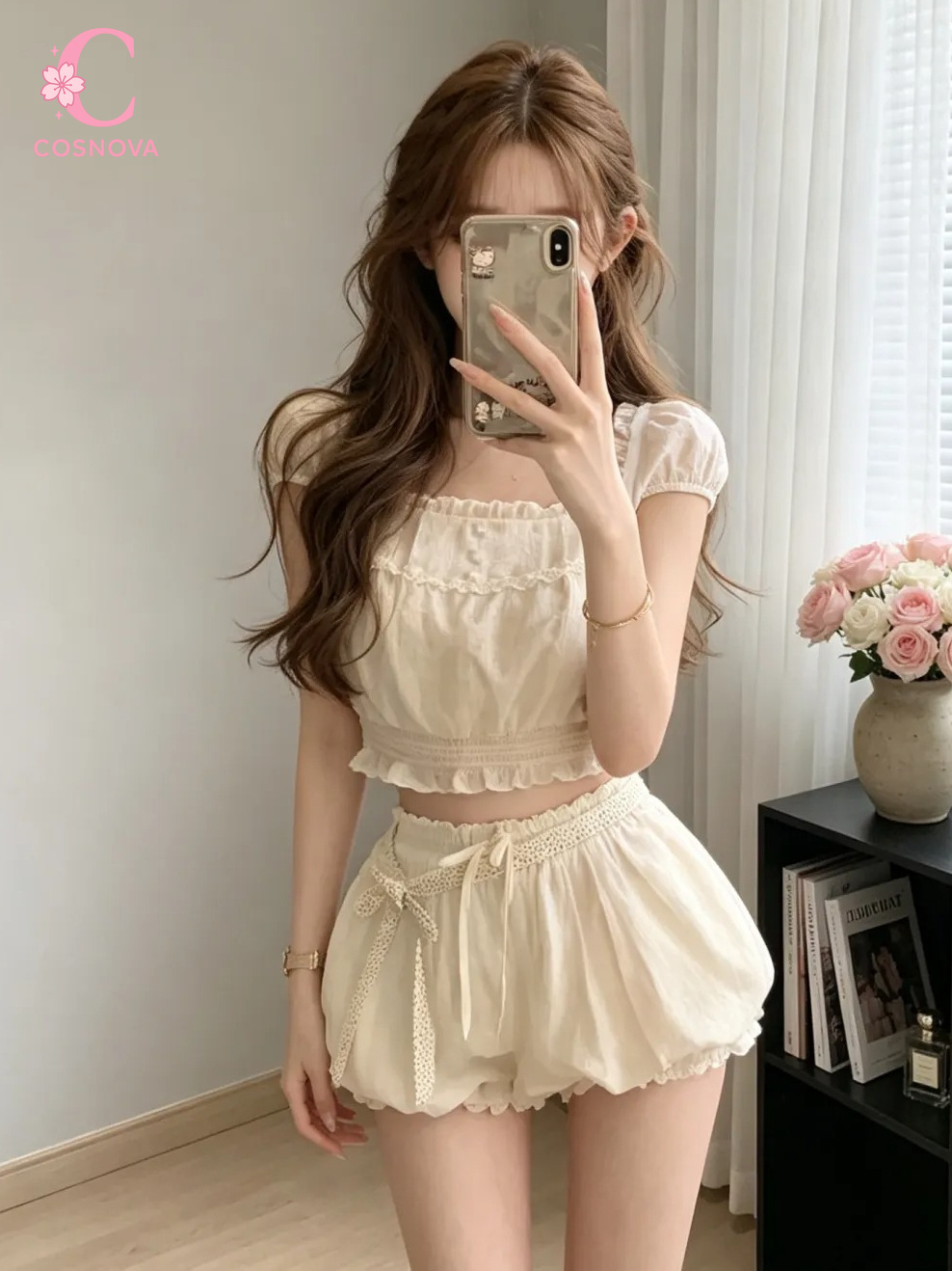 Elastic Lace Trim - Set 2 Potong Pakaian Wanita Musim