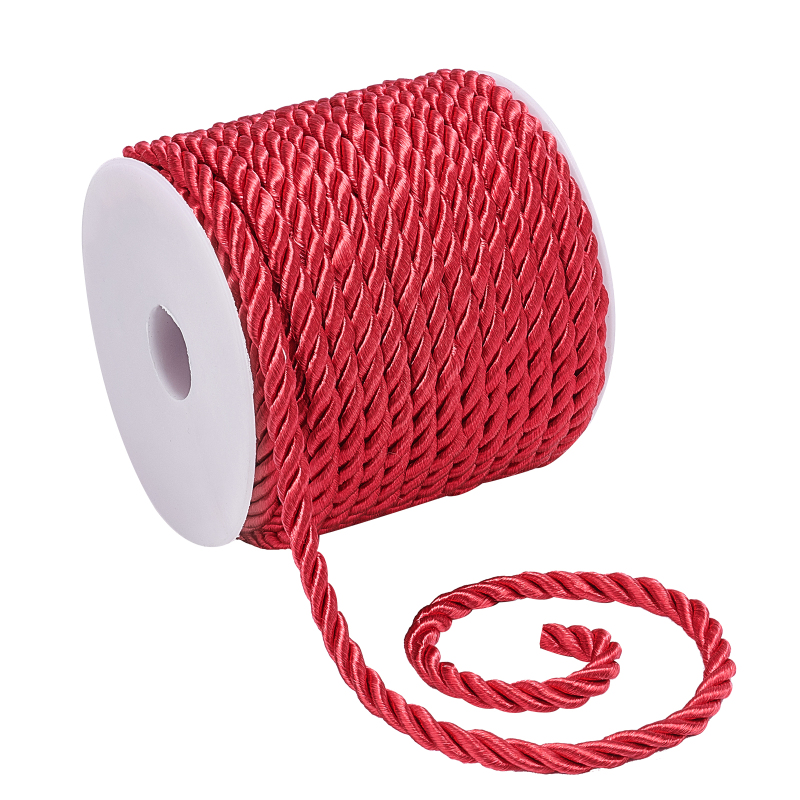 Cord Trim Twisted - 19.6 Yard tali sutra merah 3-Ply