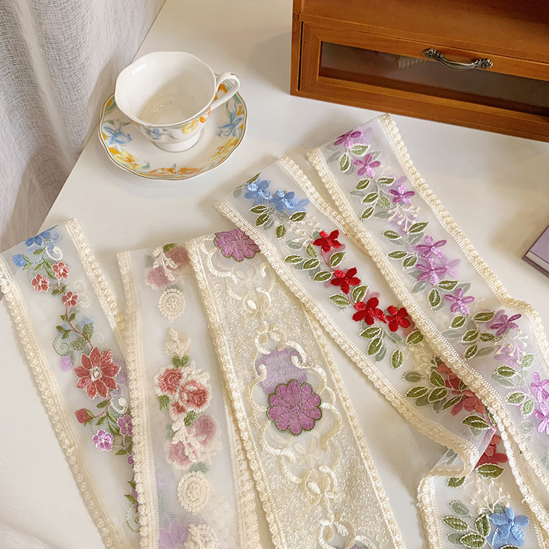 Lace Ribbon Trim - Pita bunga bordir renda 1 Yard