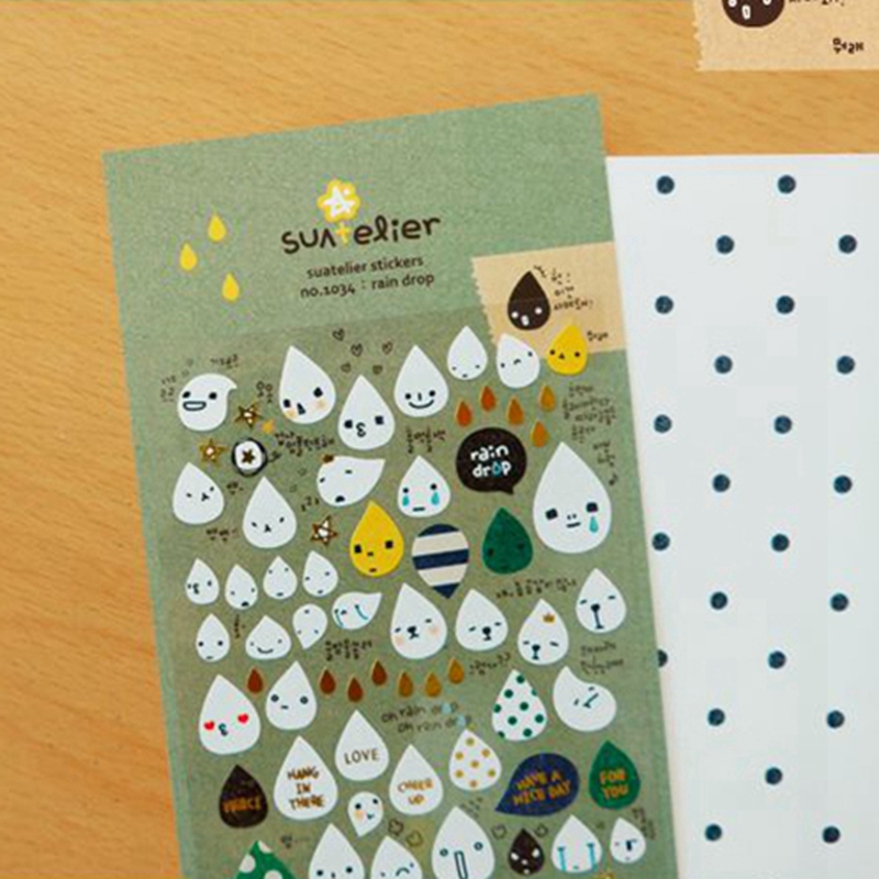 Embellishments For Scrapbooking - Stiker Tetesan Hujan Korea Suatelier No.1034