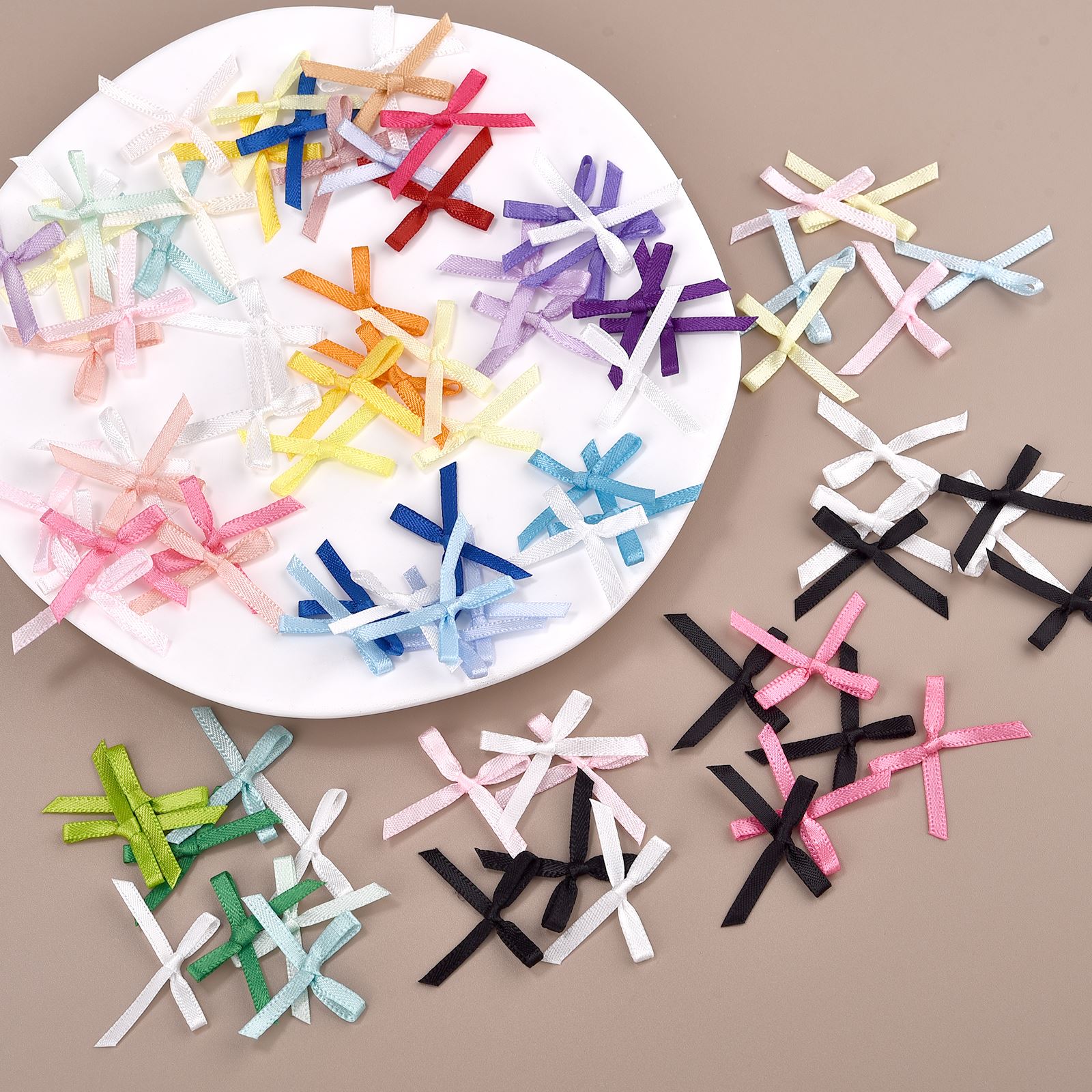 Christmas Craft Embellishment - 100 buah 3mm pita Mini Satin