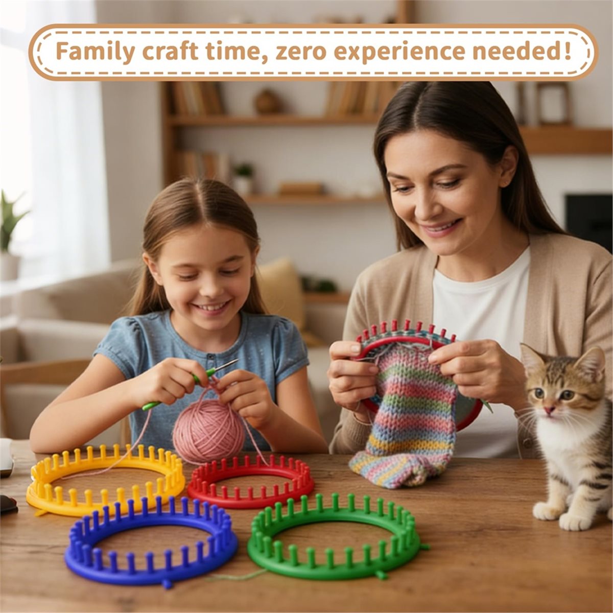 Pom Pom Maker Tool - Perlengkapan Rajut Ringan dengan Pembuat Pompom,