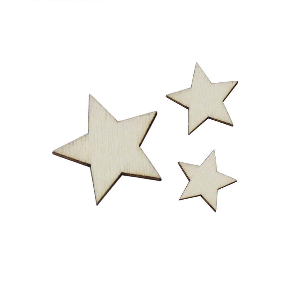 Craft Embellishments - Potongan Kayu Basswood Bentuk Bintang Warna