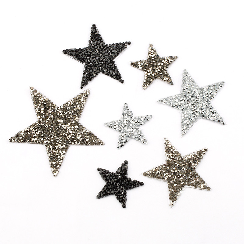Hotfix Rhinestone Sheet - 4/6/8Cm Hotfix Jet Hematit Star Berlian