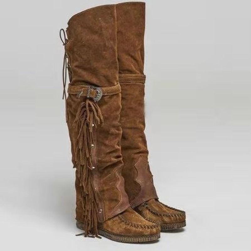 Tassel Fringe Trim - Sepatu Boots Wanita Model Tassel Fringe