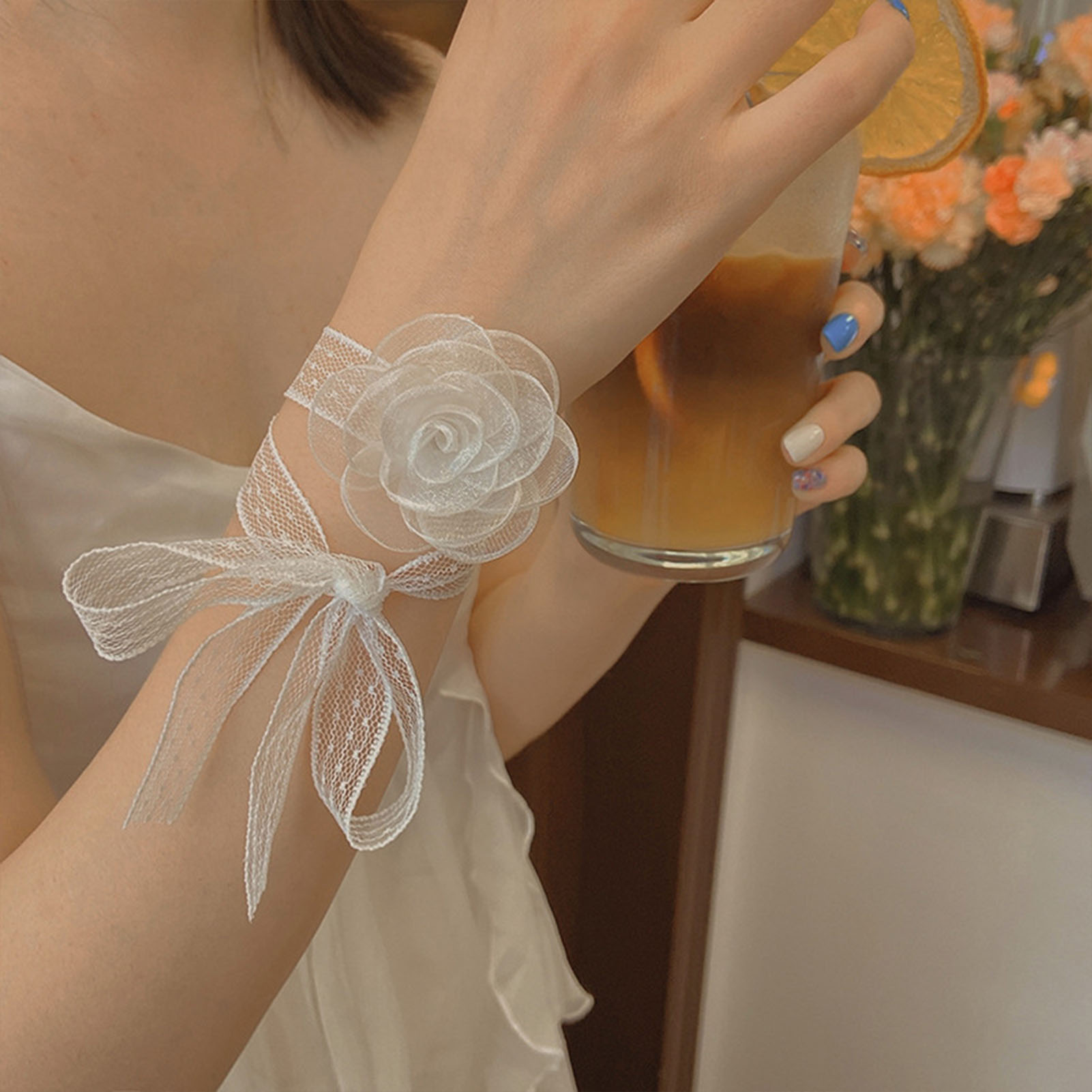 Ikat Kepala Pita Renda dengan  - Lace Ribbon Trim ulasan dan harga