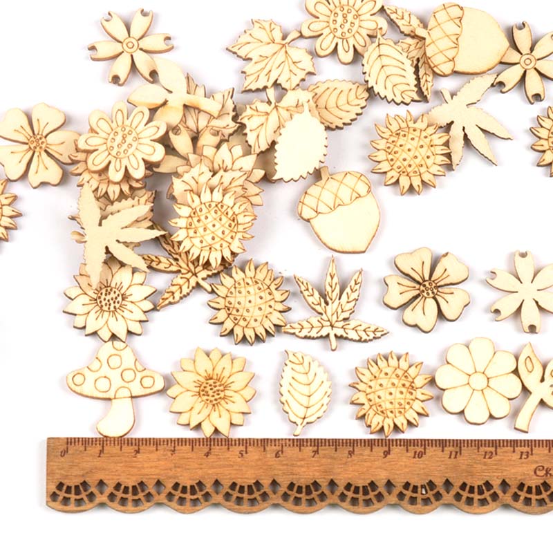 30 buah 25-30mm Aksesori kayu  - Embellishments For Scrapbooking ulasan dan harga