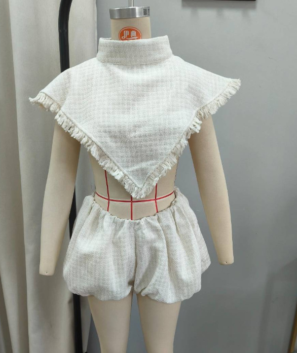 Setelan 2 Potong Pakaian Wanit - Tassel Fringe Trim ulasan dan harga