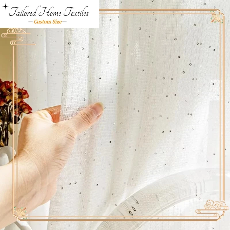 Tirai Tipis Perancis untuk Rua - Sequin Fabric Panel ulasan dan harga