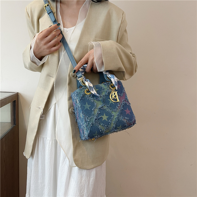 Tas Tangan Bintang Denim Baru  - Craft Embellishment Storage ulasan dan harga