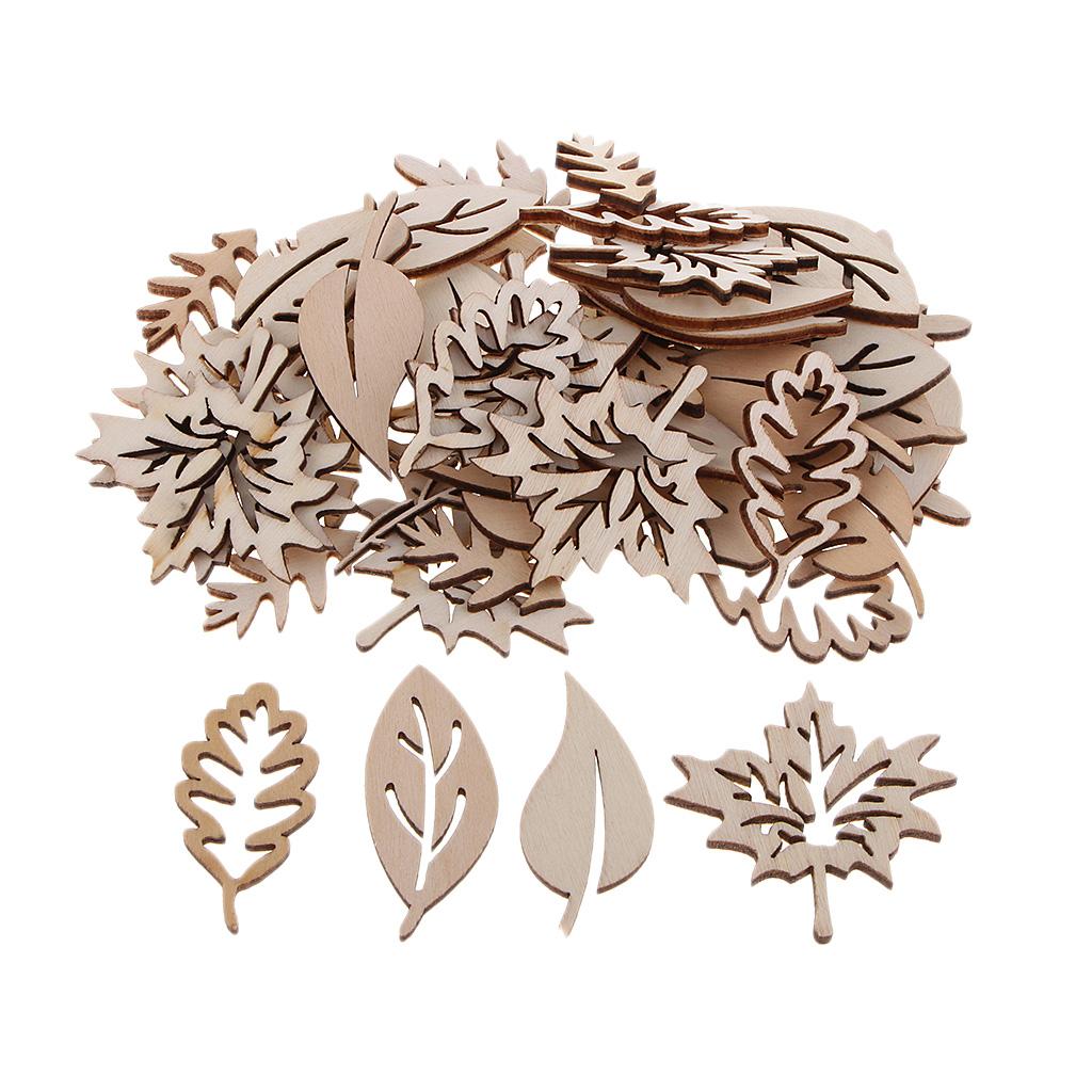 50 buah hiasan daun kayu keraj - Christmas Craft Embellishment ulasan dan harga