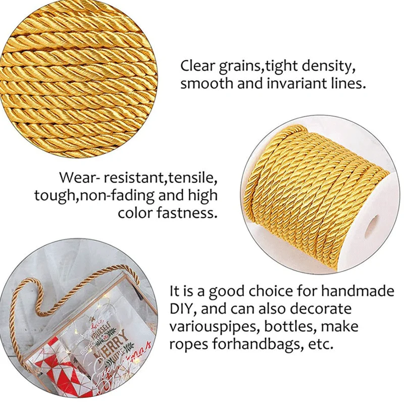Tali Nilon Dekoratif 3mm 10m,  - Cord Trim Twisted ulasan dan harga