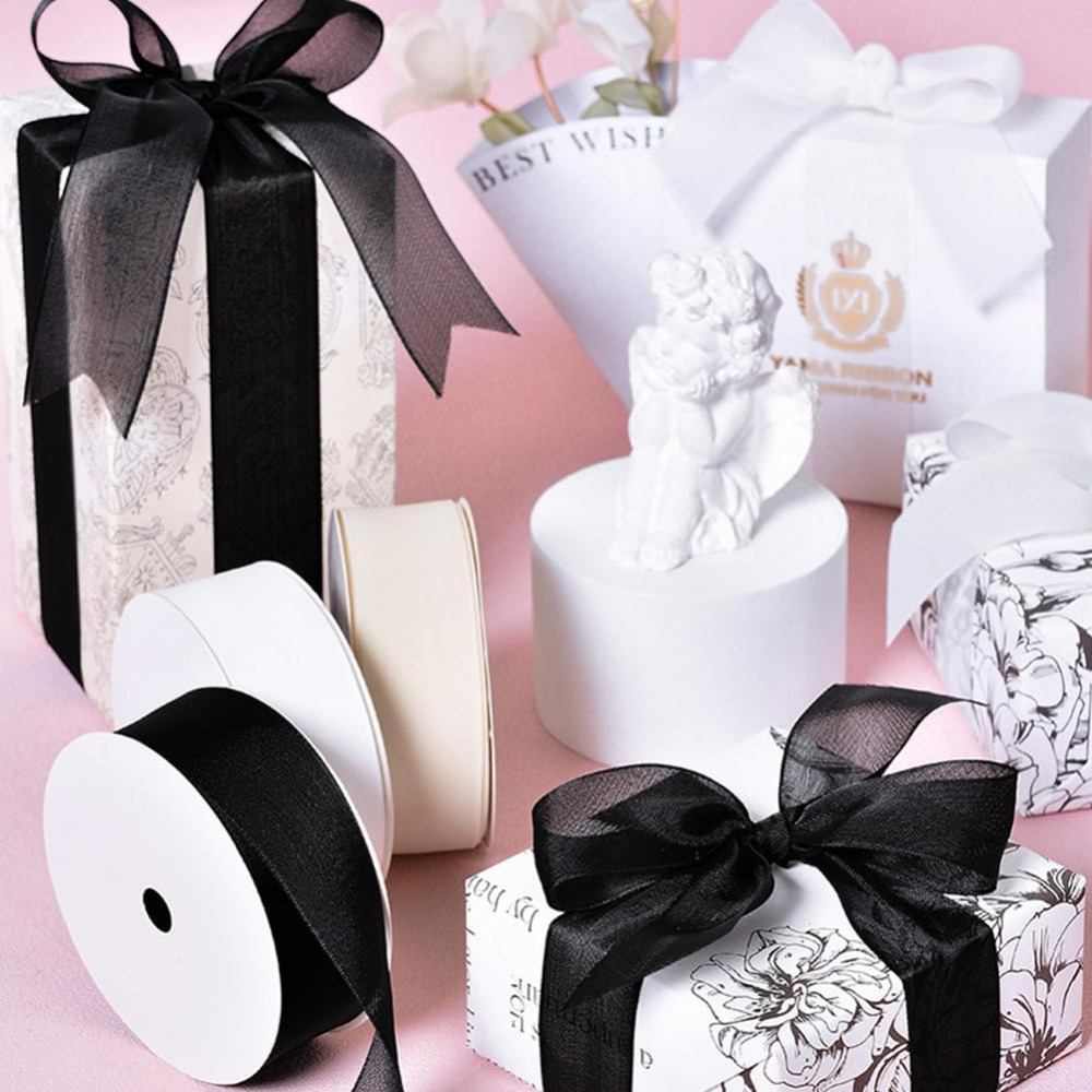 1 Inci Pita Organza Hitam Pita - Organza Ribbon Spool ulasan dan harga