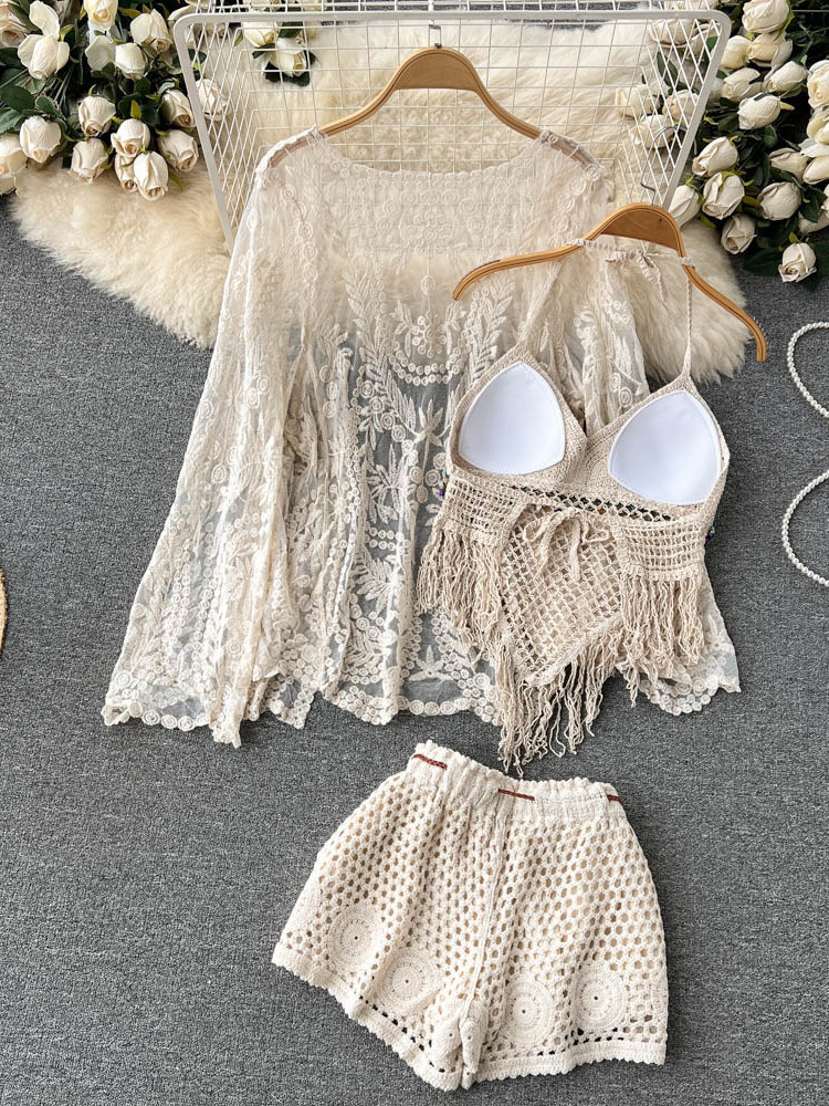 Setelan Liburan Musim Panas Wa - Tassel Fringe Trim ulasan dan harga
