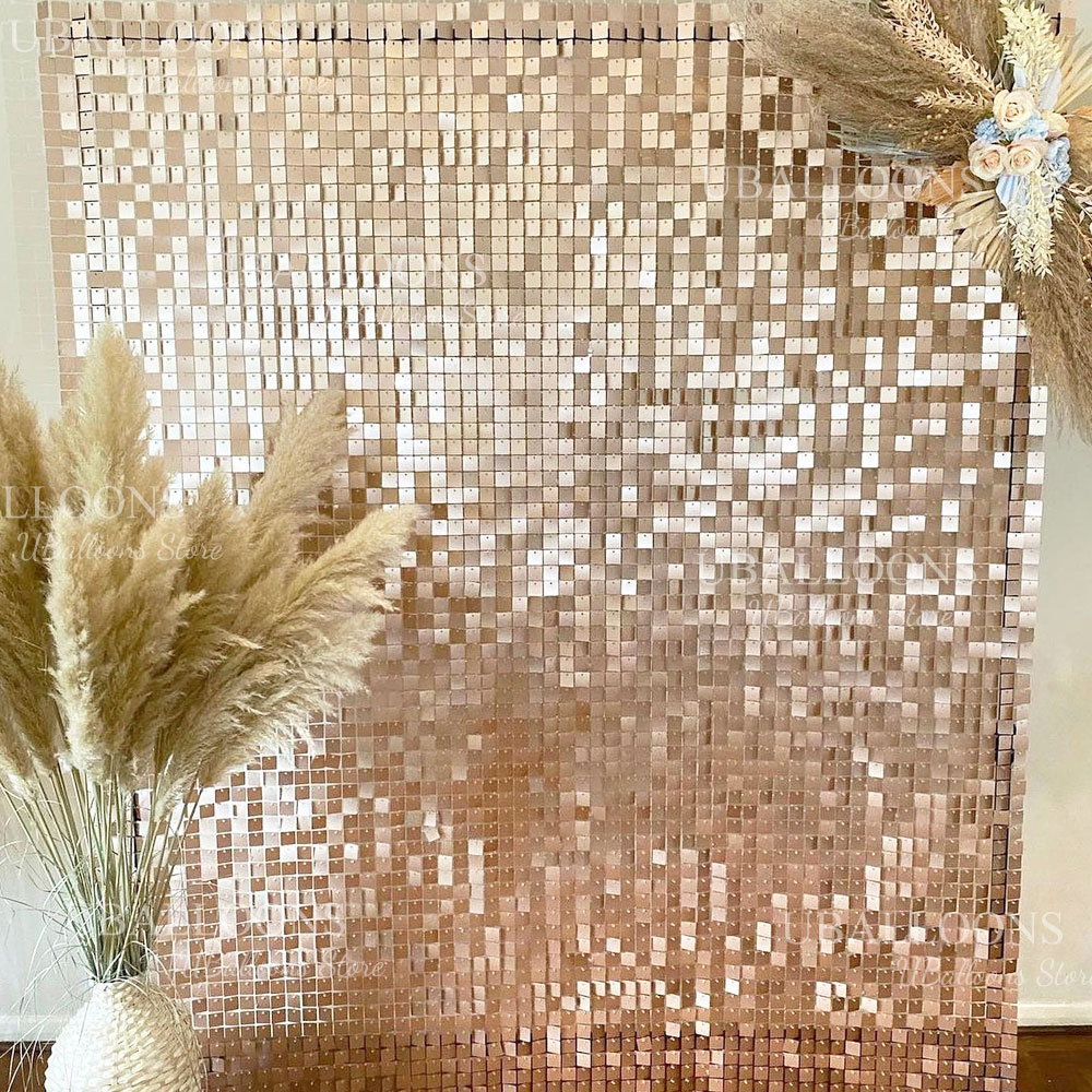 Panel Payet Berkilau Emas Beig - Sequin Fabric Panel ulasan dan harga
