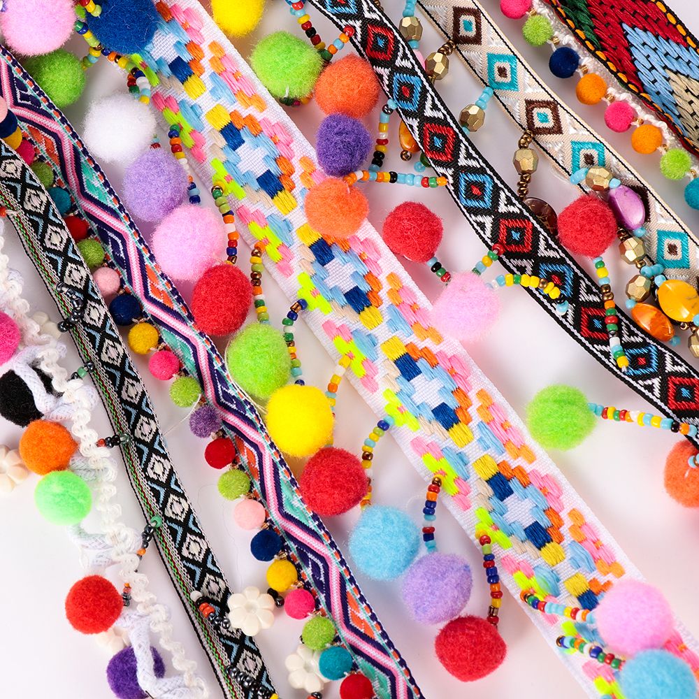 1yard Bohemia rumbai renda Tri - Tassel Fringe Trim ulasan dan harga