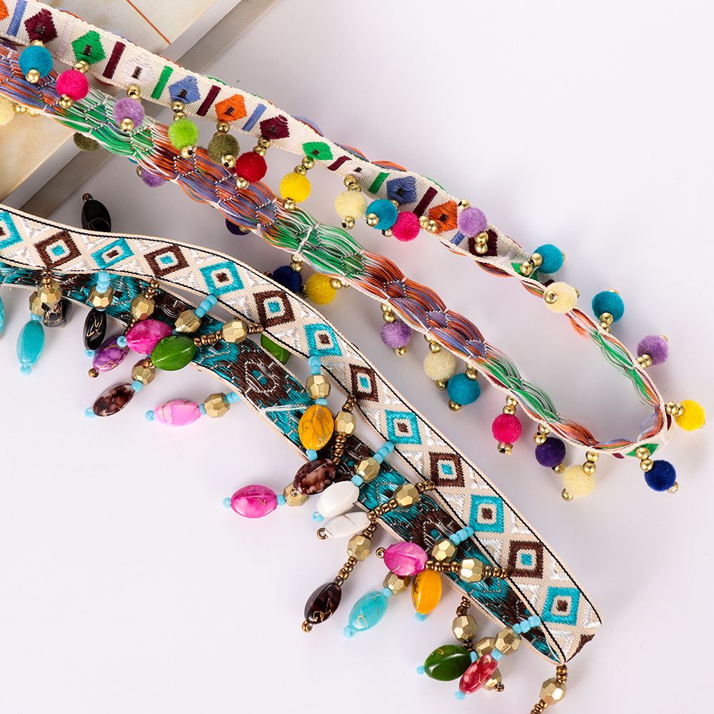 1yard Bohemia rumbai renda Tri - Tassel Fringe Trim ulasan dan harga
