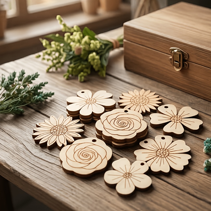 50Pcs/set 35mm Potongan Kayu B - Easter Craft Embellishment Set ulasan dan harga
