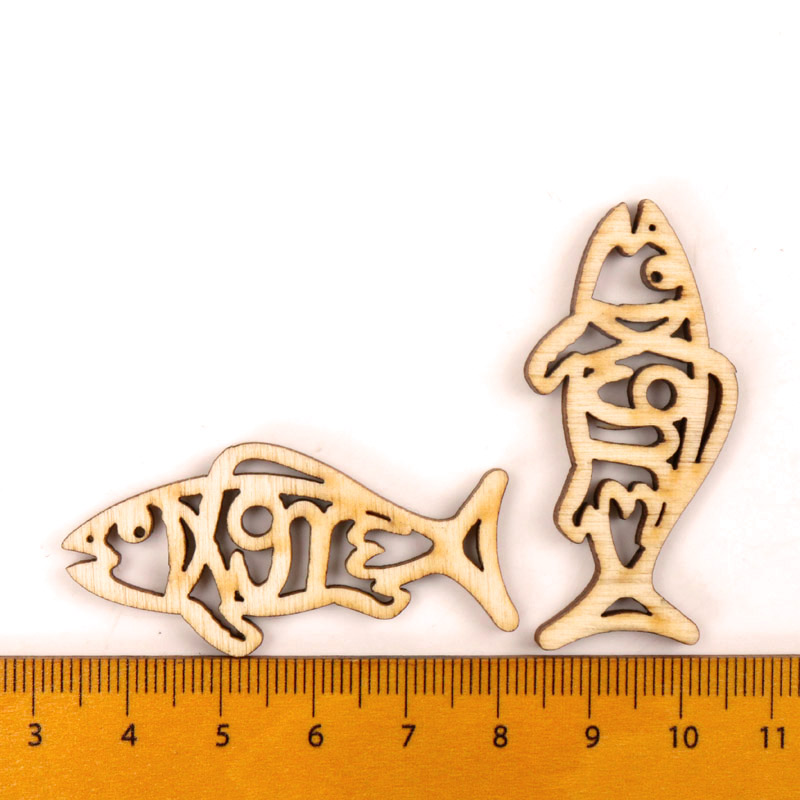 Kayu lucu bentuk ikan seni luk - Embellishments For Scrapbooking ulasan dan harga