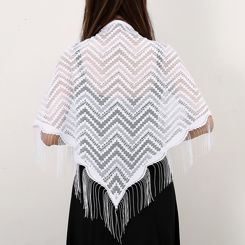 Syal segitiga rumbai elegan sy - Tassel Fringe Trim ulasan dan harga