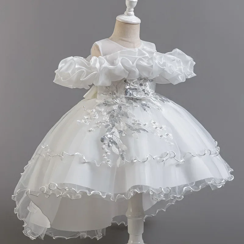 Gaun pesta bunga anak perempua - Lace Ribbon Trim ulasan dan harga