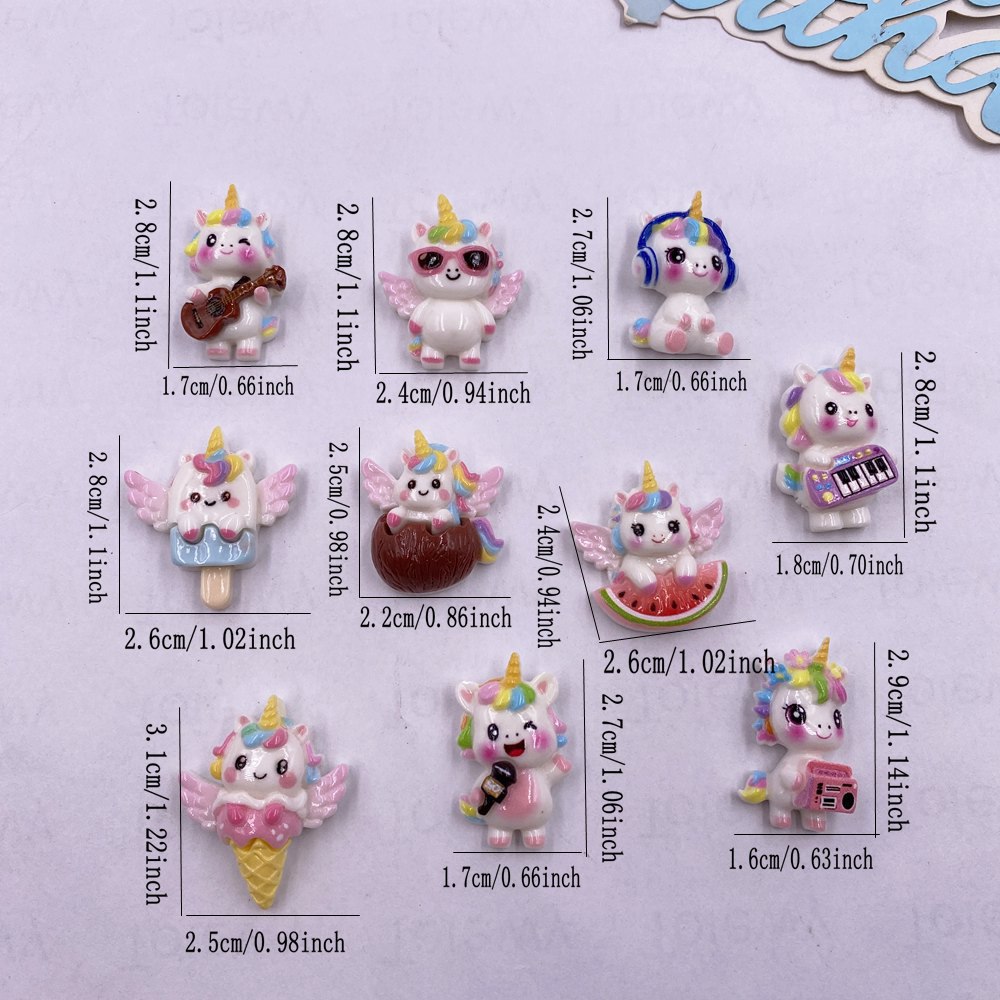 10pcs Resin Warna-warni Kartun - Christmas Craft Embellishment ulasan dan harga