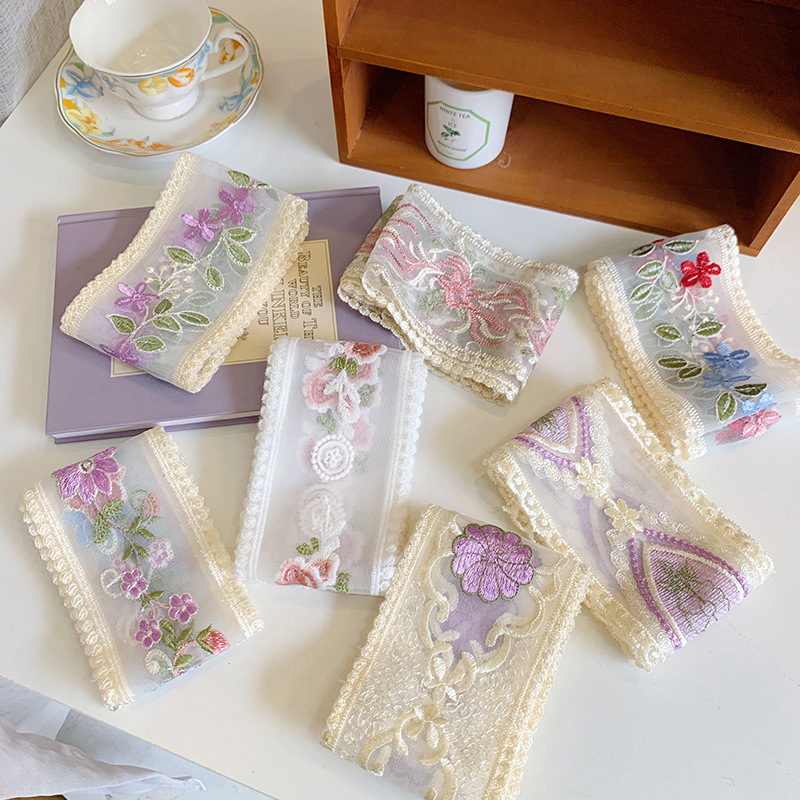 Pita bunga bordir renda 1 Yard - Lace Ribbon Trim ulasan dan harga