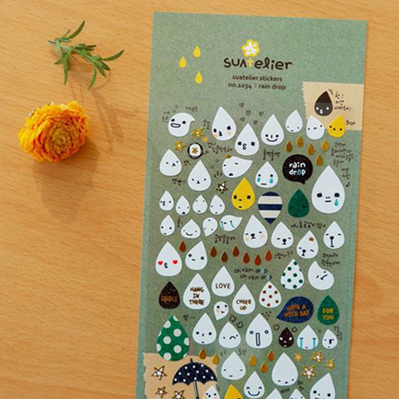 Stiker Tetesan Hujan Korea Sua - Embellishments For Scrapbooking ulasan dan harga