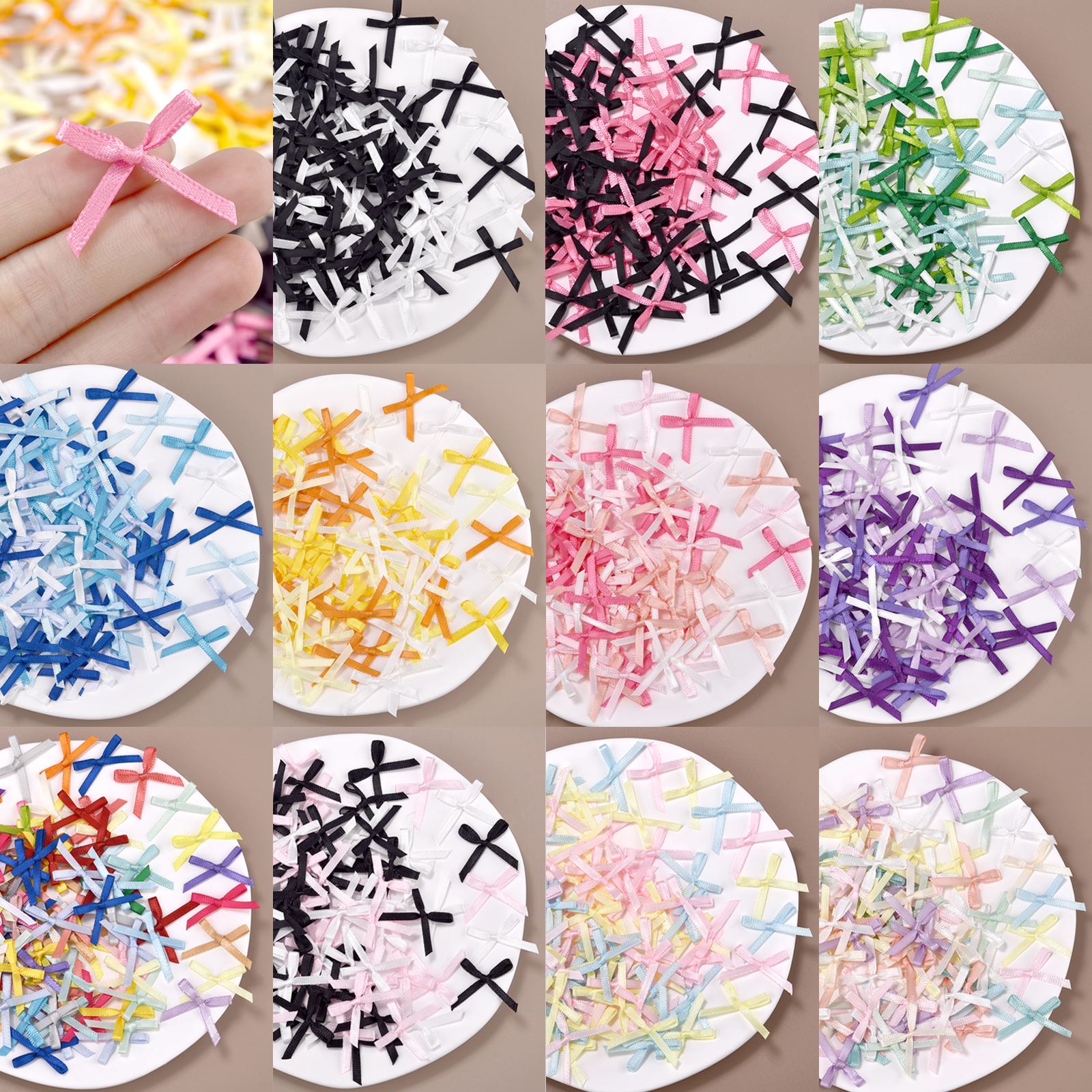 100 buah 3mm pita Mini Satin p - Christmas Craft Embellishment ulasan dan harga