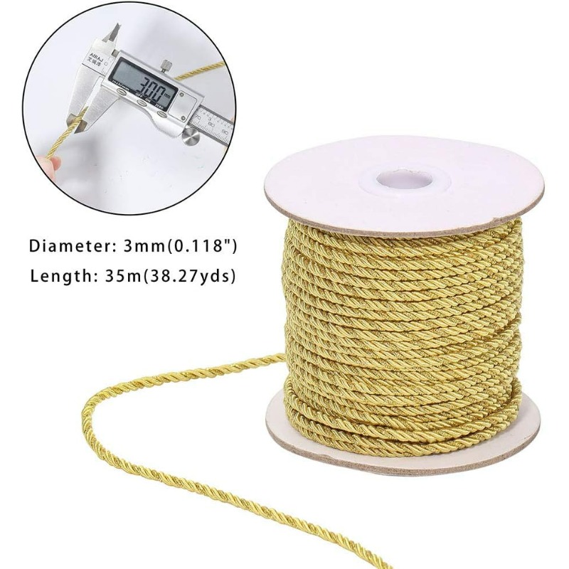 Tali kabel Pilin logam 3mm / 3 - Cord Trim Twisted ulasan dan harga