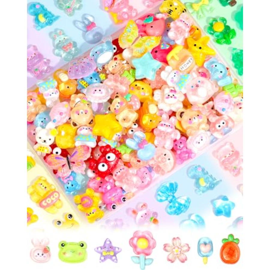 100PCS Aksesoris Slime Lucu, S - Easter Craft Embellishment Set ulasan dan harga