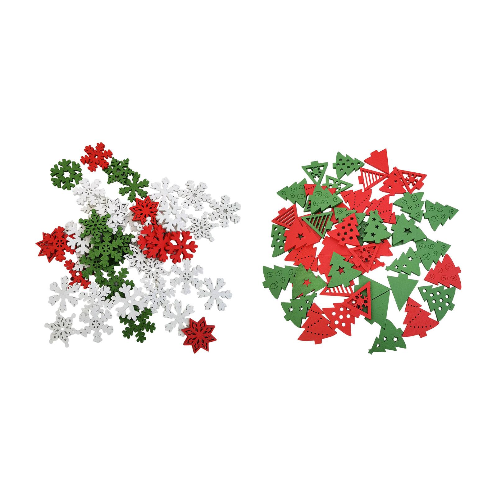 50 Buah Hiasan Natal Kayu Deko - Christmas Craft Embellishment ulasan dan harga