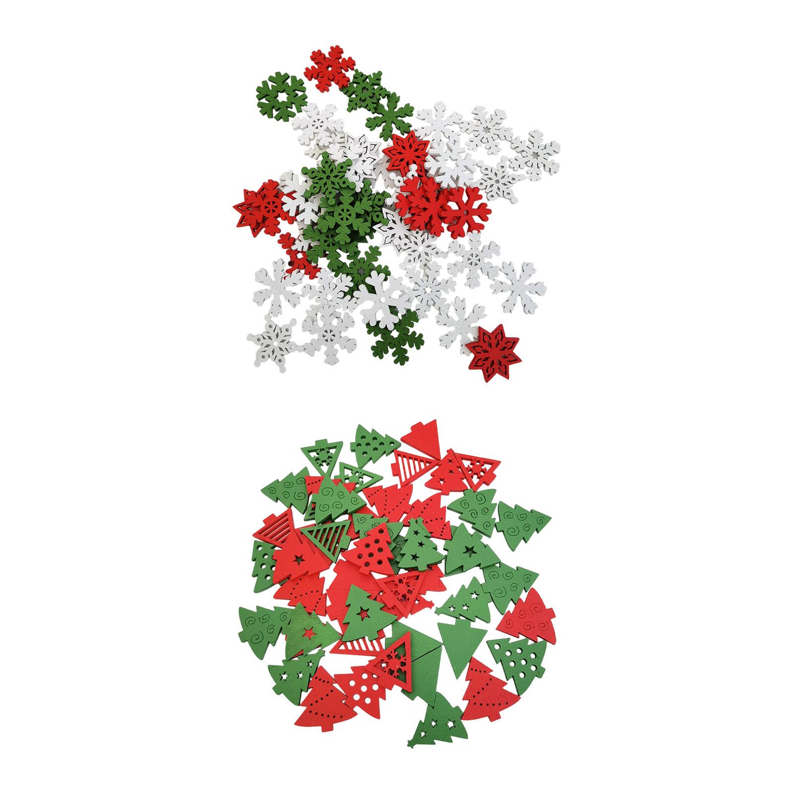 50 Buah Hiasan Natal Kayu Deko - Christmas Craft Embellishment ulasan dan harga