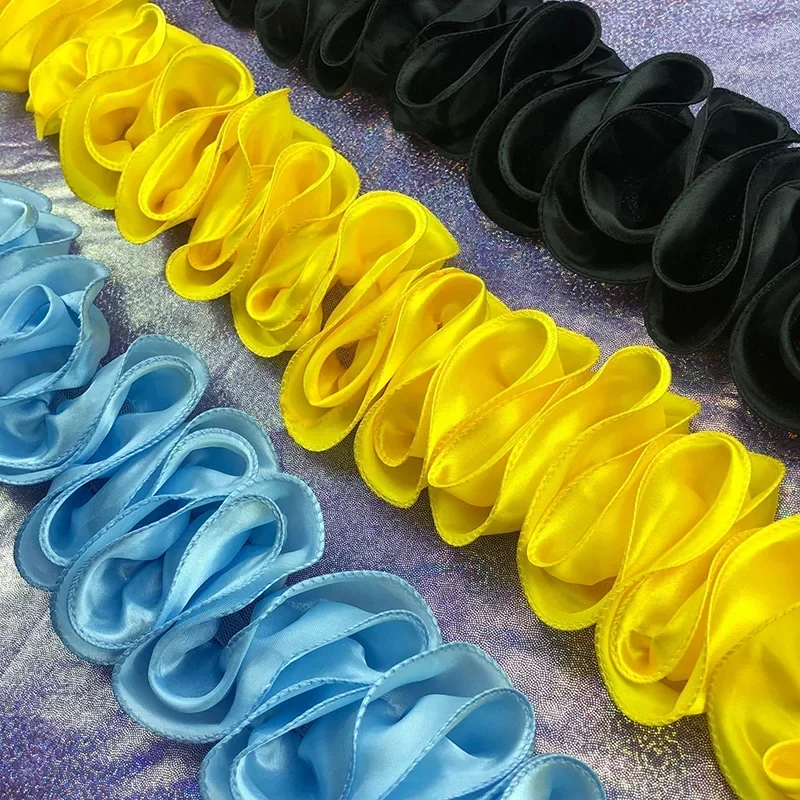 5yard lipit Ruffled Trim Satin - Lace Ribbon Trim ulasan dan harga