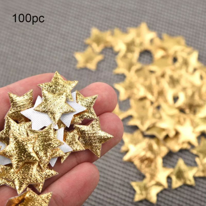 100 buah bintang emas/perak un - Christmas Craft Embellishment ulasan dan harga
